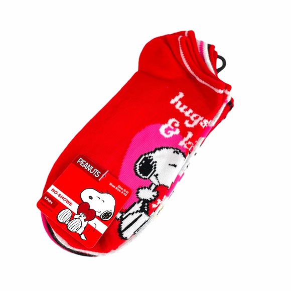 Peanuts Accessories - Peanuts Snoopy and Woodstock Valentine’s Socks